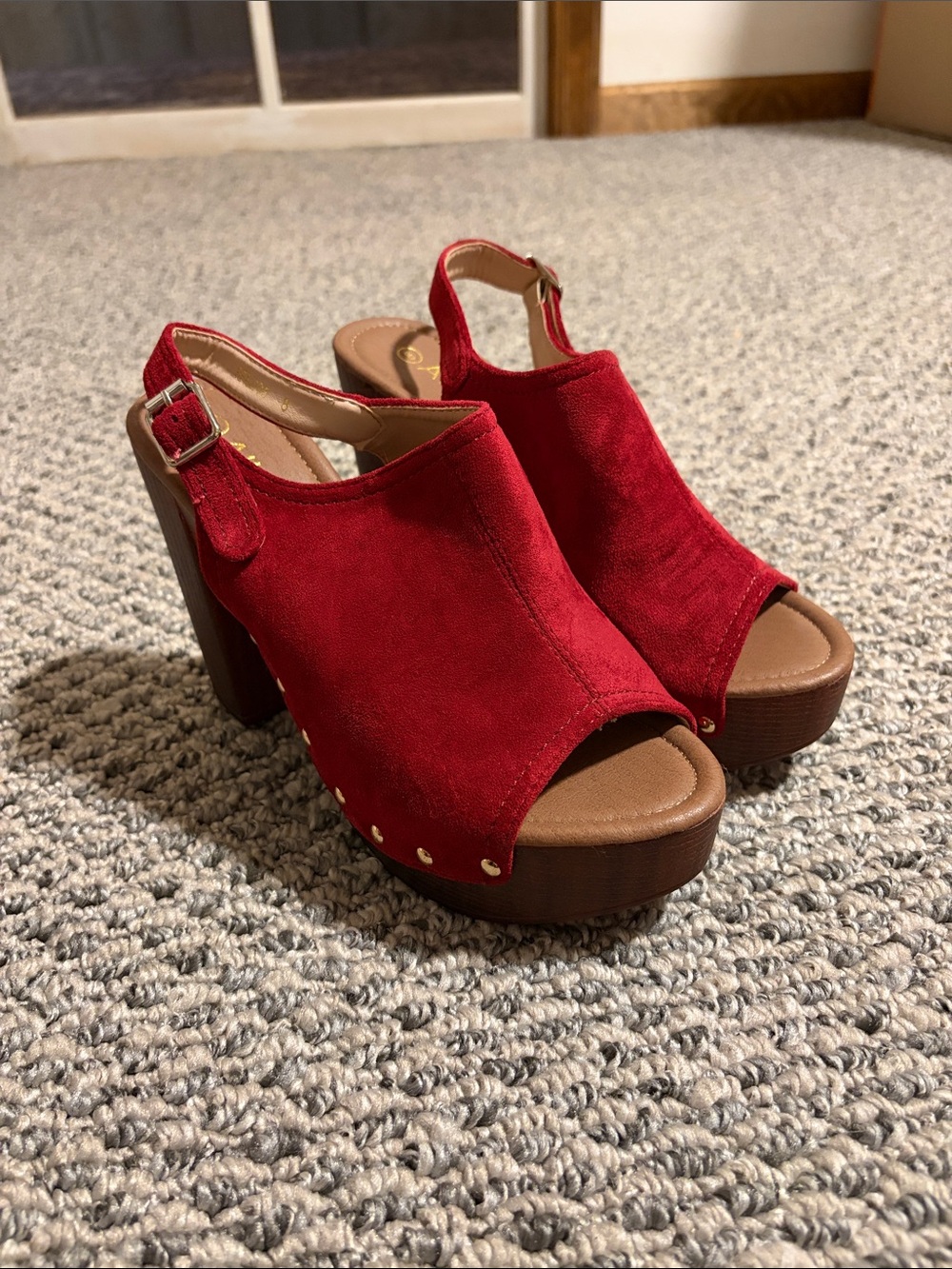 Open-Toe Red 3-inch Heels